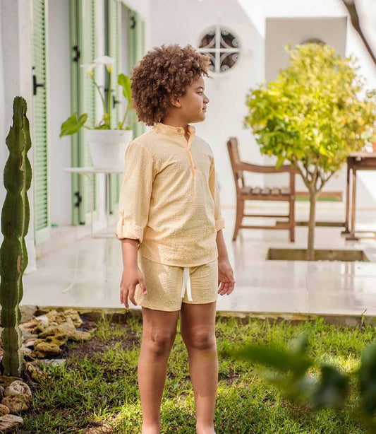 Polera vichy amarillo