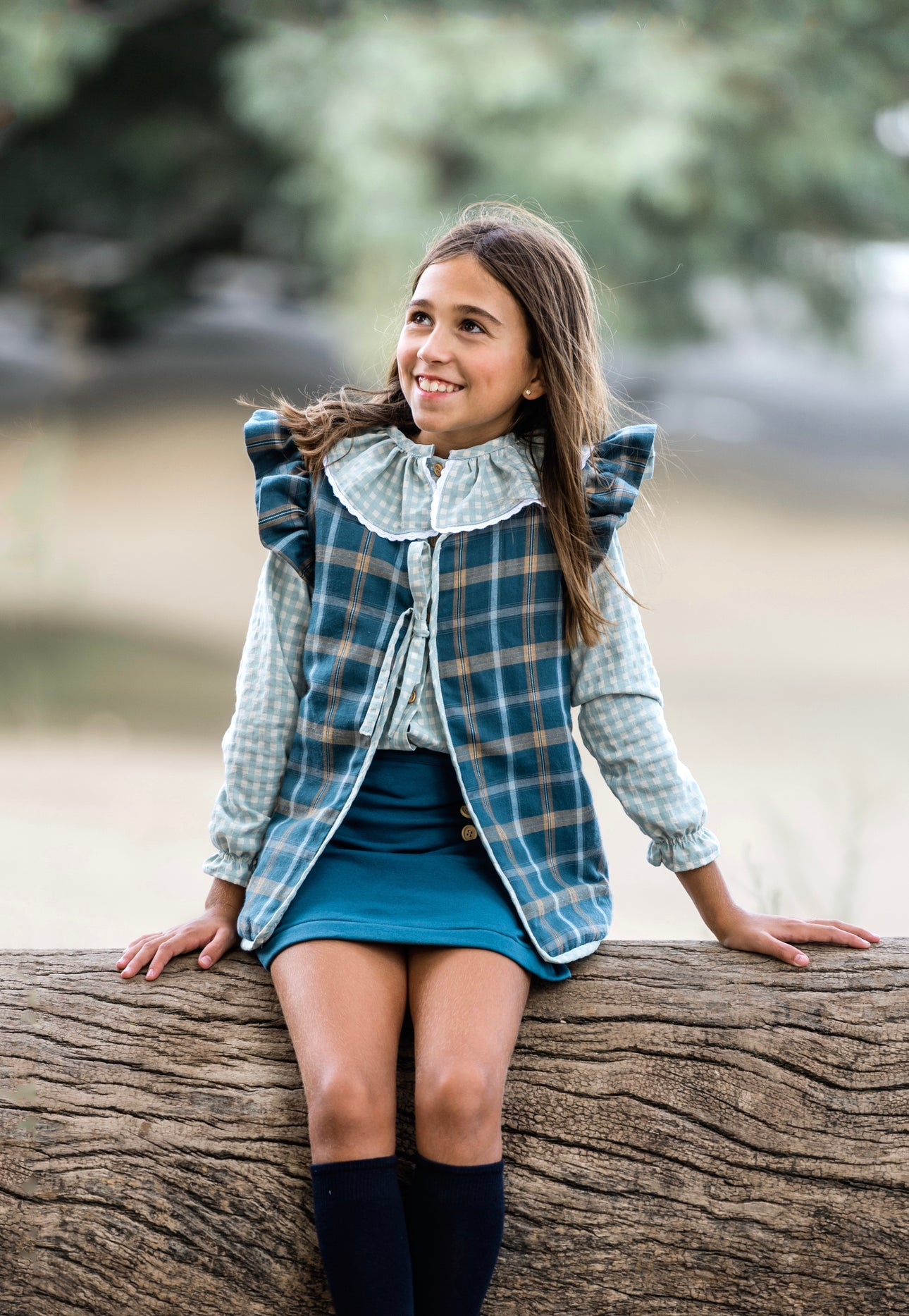 Blusa volantito Vichy Bosque