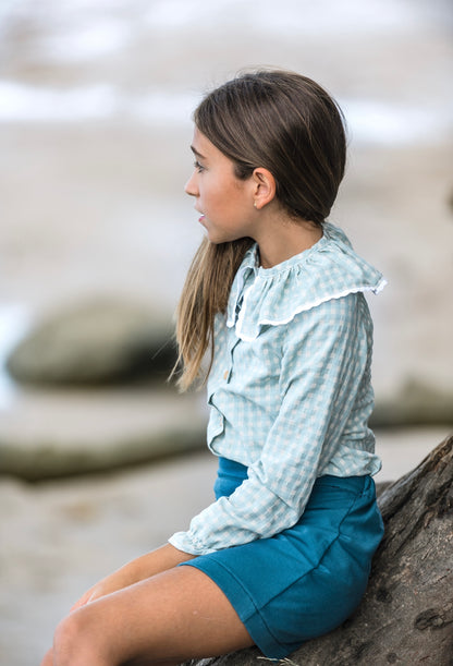 Blusa volantito Vichy Bosque